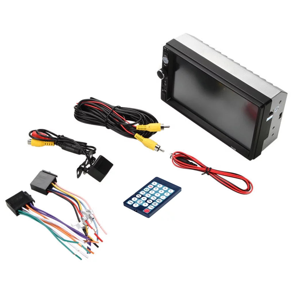 Vehicle Car Stereo Radio 7" Double Din Bluetooth HD Touch Screen Car MP5 with Reverse Camera And Mirror Link(Both Support IOS and Android System)
