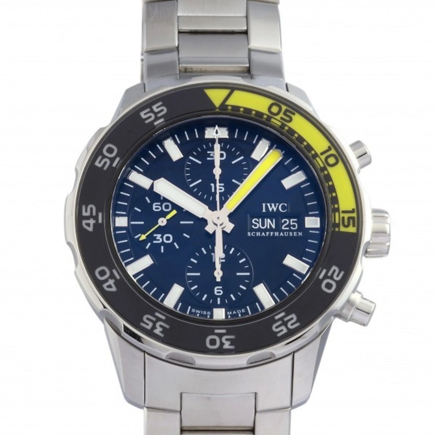 Pre-Owned IWC Aquatimer Chronograph IW376708 Black Dial Watch Men's (Good)
