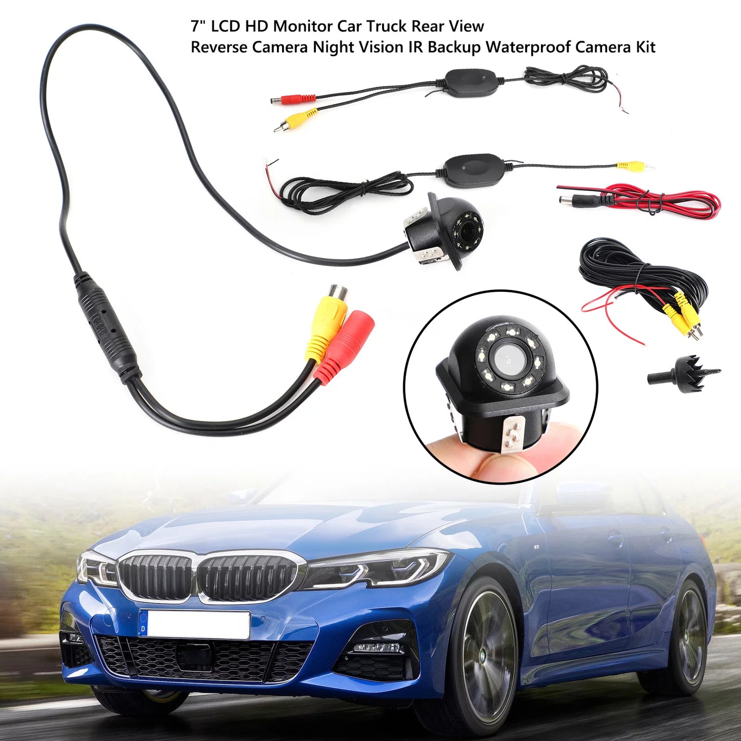 170° HD 8 LED CMOS Car Wireless Backup Rear View Reverse Camera Night View Kit