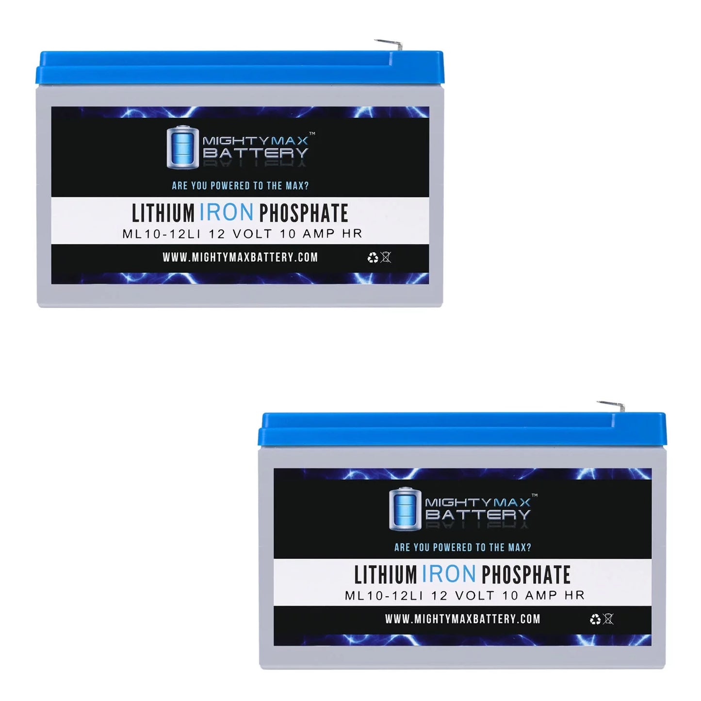 12V 10AH Lithium Replacement Battery with Streamlight E-Flood Box HL - 2 Pack