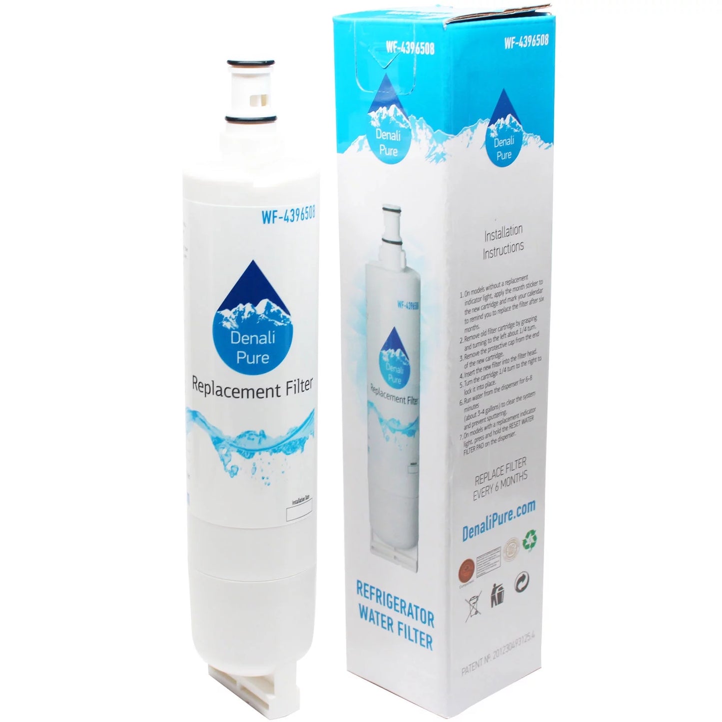 3-Pack Replacement Whirlpool GS6SHAXKQ01 Refrigerator Water Filter - with Whirlpool 4396508, 4396510 Fridge Water Filter Cartridge