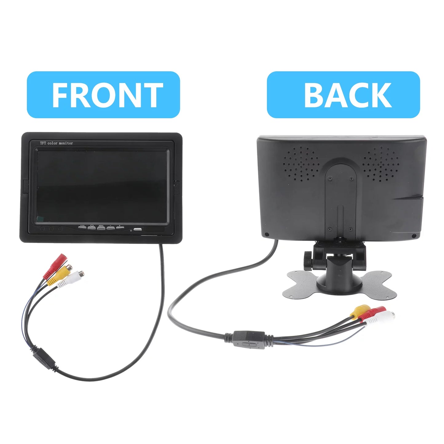 Mirror Monitor car 7" TFT LCD Backlight Color Mirror Monitor Car Reverse Rear View Backup Camera Car DVD Serveillance Camera (Black)