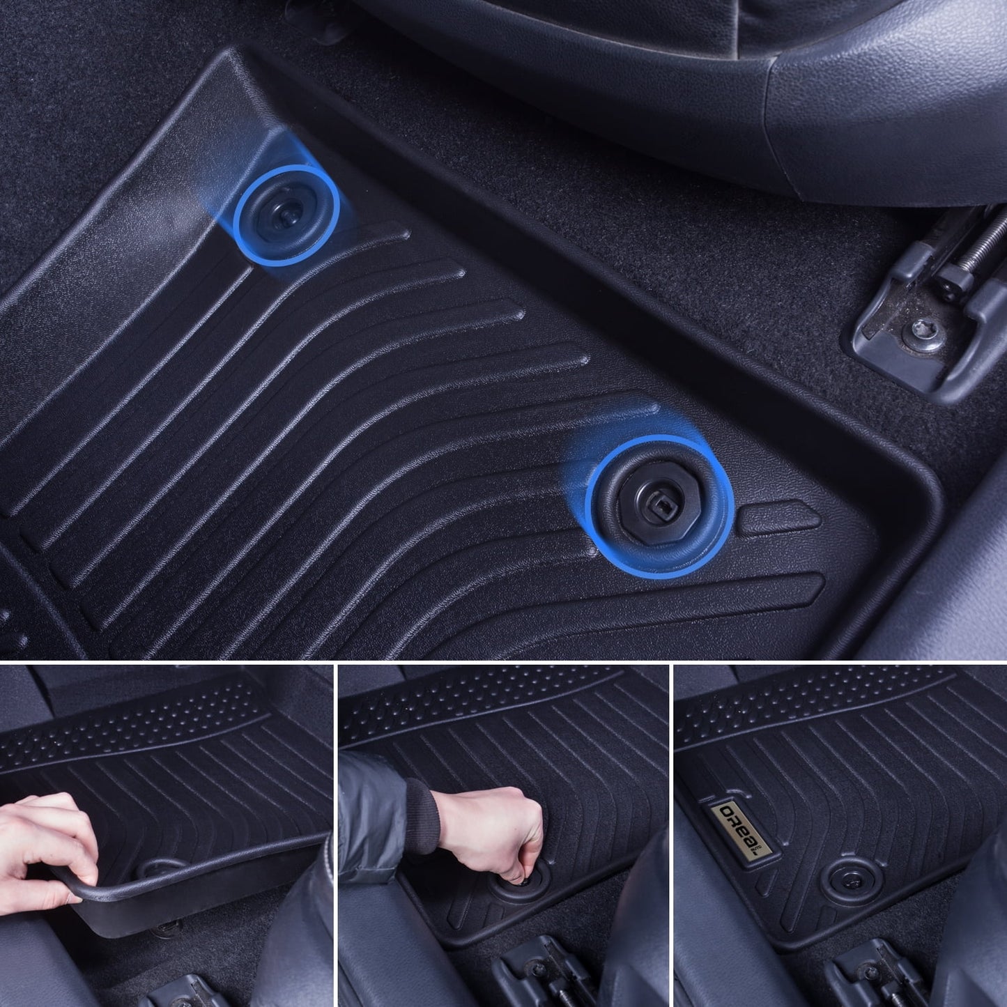 Black Floor Mats Liners Replacement Genesis GV70 2022 2023 Heavy Duty All Protection Front Rear Car Carpet Custom Fit Durable Odorless