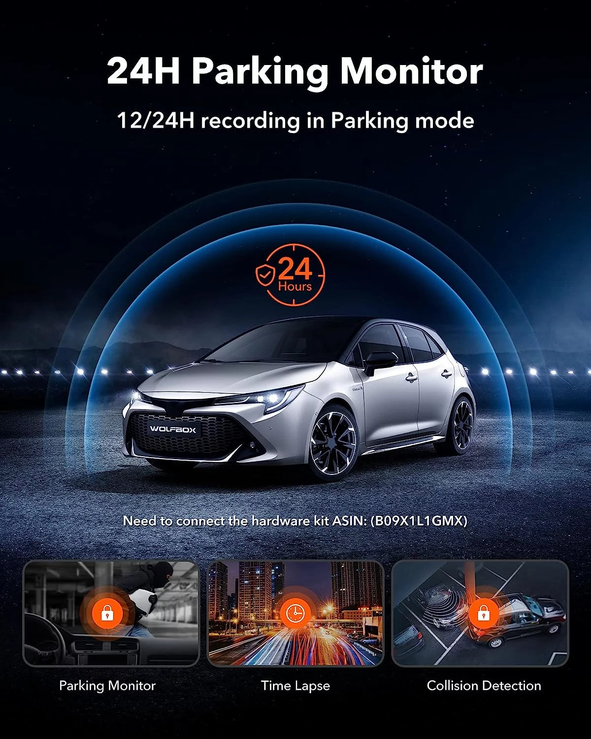 WOLFBOX Rear View Mirror Dash Camera, 4K Dash Cam Front and Rear with Night Vision, 10" Touch Screen Dash Cam, Parking Monitor, Vehicle, Free 32GB Card&GPS