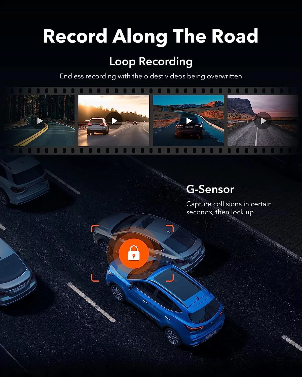 WOLFBOX Rear View Mirror Dash Camera, 4K Dash Cam Front and Rear with Night Vision, 10" Touch Screen Dash Cam, Parking Monitor, Vehicle, Free 32GB Card&GPS