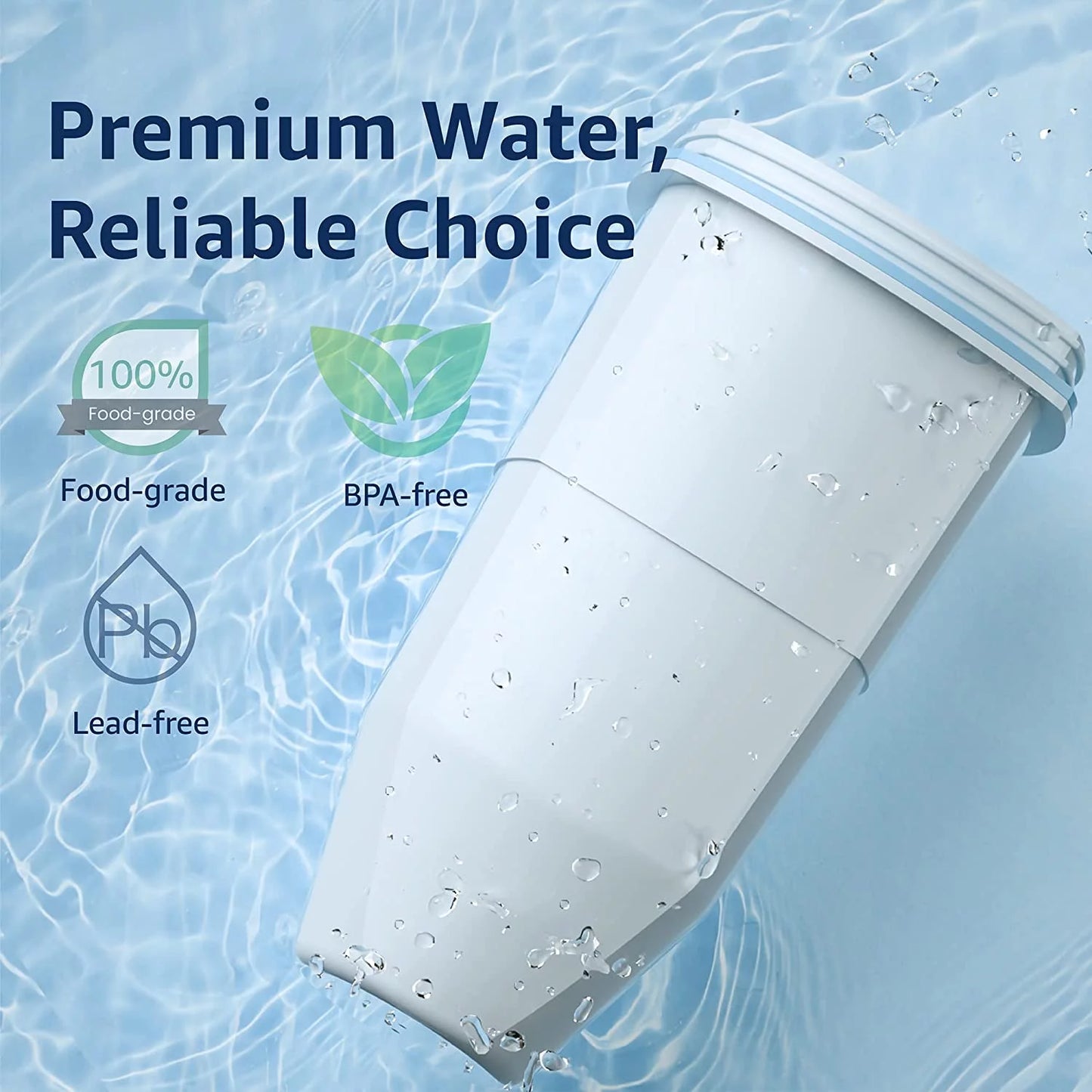6 Pack AQUACREST ZR-017 Replacement ZeroWater® ZR-017 Pitcher Water Filter