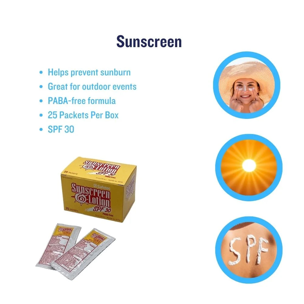 100 Packets Sunscreen Lotion SPF 30 - PABA-free mula 3.5 mg - Safetec (MS-84250)