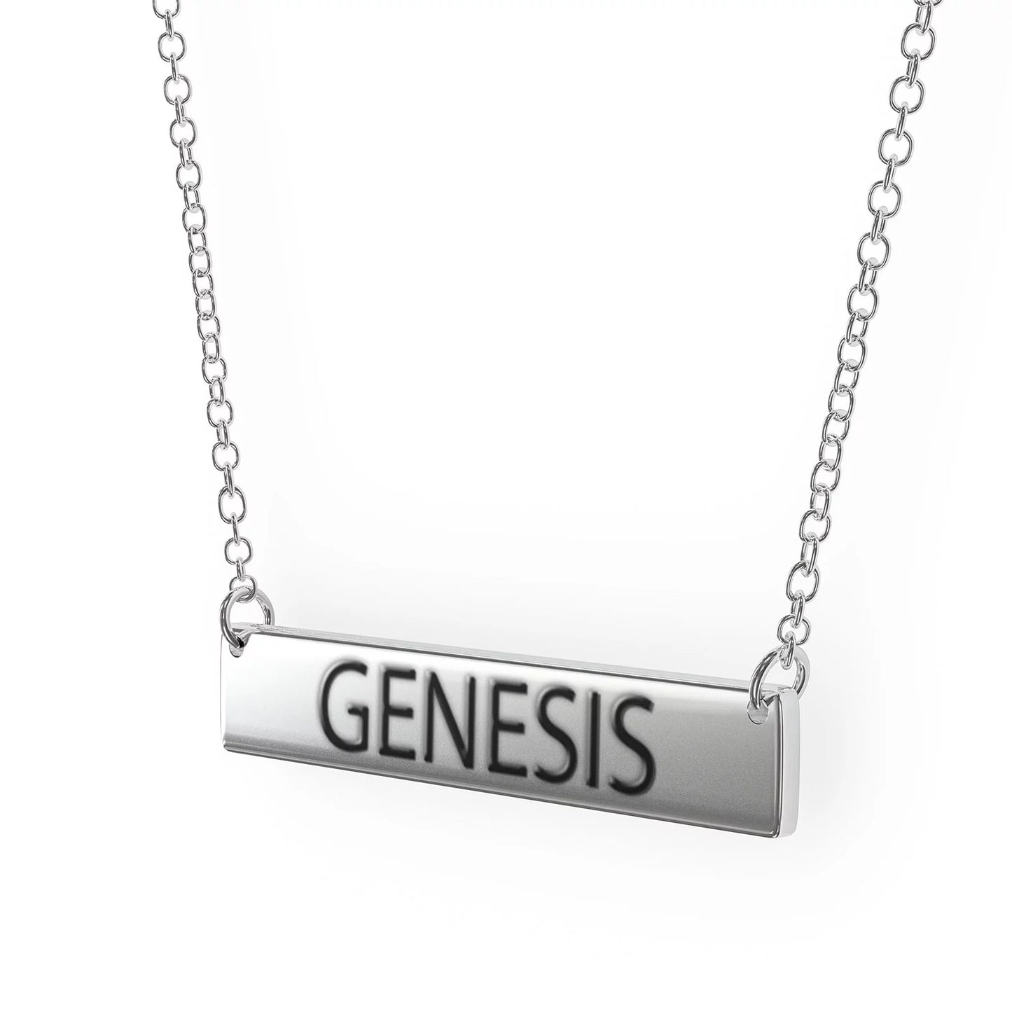 Genesis Women's Bar Pendant Necklace Sterling Sliver