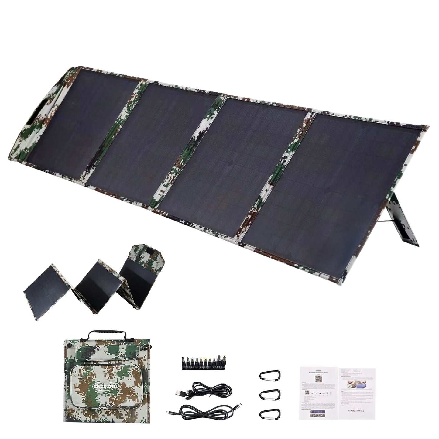 ZKEEZM Solar Panels 80W Portable Camping Solar Kit Foldable Power Station Generator Folding Solar Charger Matching
