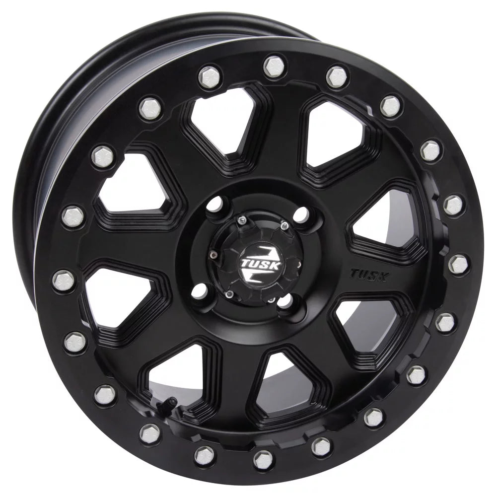 4/156 Tusk Uinta Beadlock Wheel 14x7 4.0 + 3.0 Matte Black For YAMAHA Wolverine RMAX 2 1000 Sport 2022