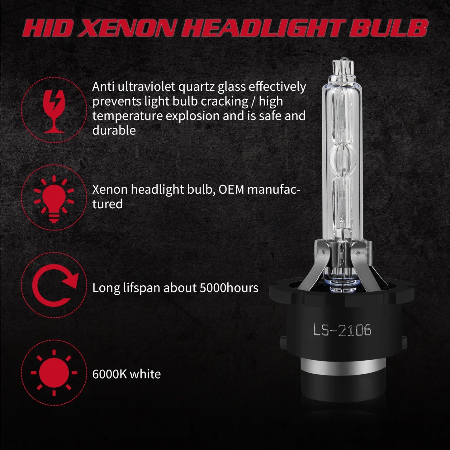 2X D4S 6000K White Hid Headlight Low Beam Bulbs Lexus ES350 2007 2008 2009 2010 2011 2012 2013 2014 2015