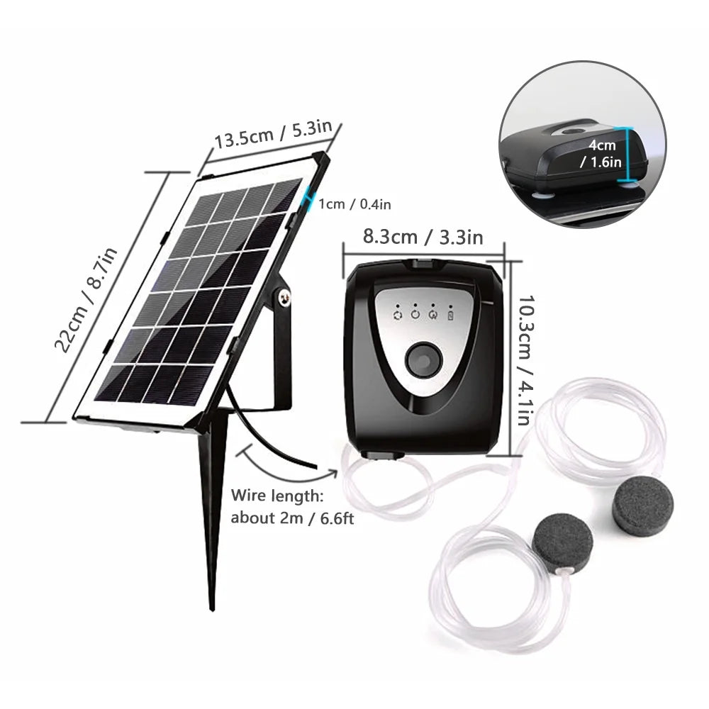 Air Pump,Pump Pump Ponds Pump With Dual Pond Ponds Pools Solar Air Pond Pump 3.5w Solar Dual Pipe Air Bubble Stone Air Fish Pump Aerator Fish Ponds Air Pump Huiop