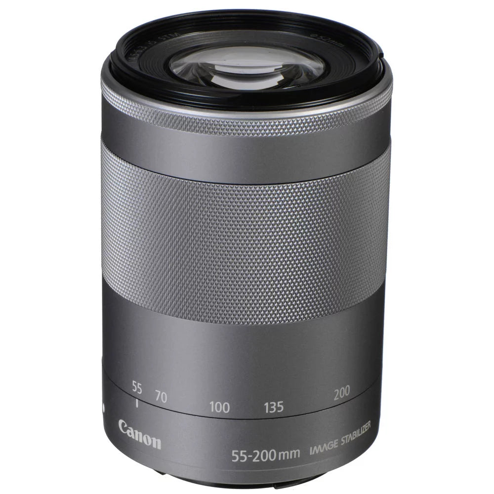 Canon EOS M200 Mirrorless Camera with 15-45mm and 55-200mm Lenses (White) (3700C009) + 64GB Card + Charger + LPE12 Battery + Card Reader + Corel Photo Software + HDMI Cable + Case + More