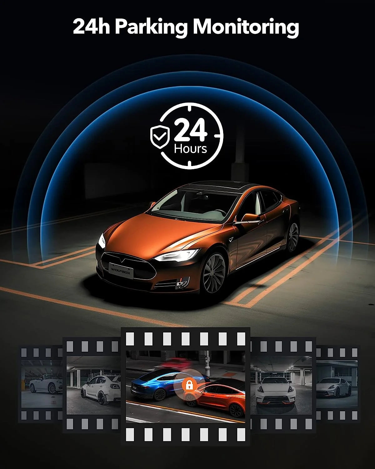 WOLFBOX 12'' Rear View Mirror Dash Cam, 4K Front and 1080P Rear Car Dash Cameras with Super Night Vision, Vehicle, Free 64GB Card & GPS, USB C Port