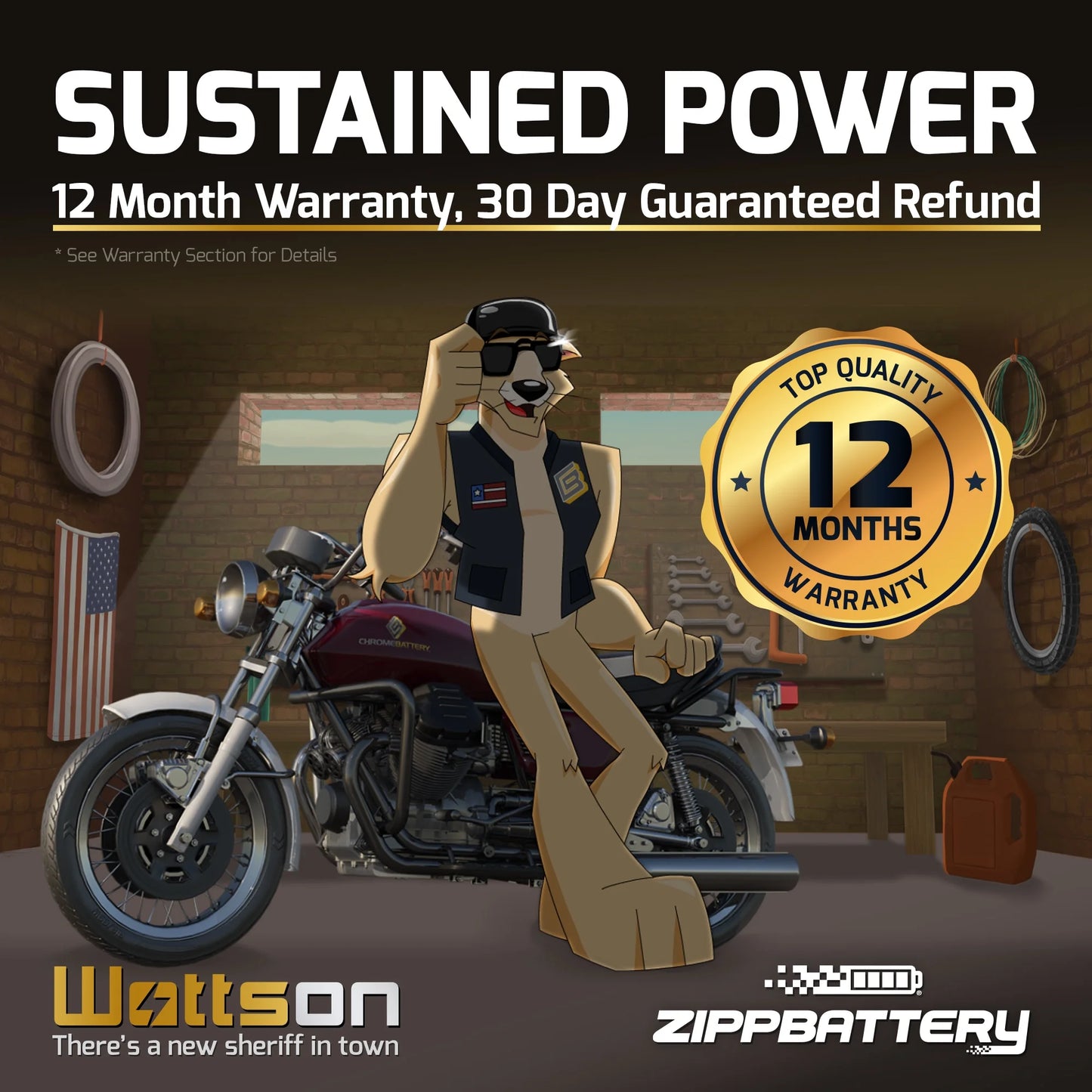 Zipp Battery YTX9-BS (9-BS 12 Volt,8 Ah, 120 CCA) Motorcycle Battery Suzuki 600cc Rf600r S 1996
