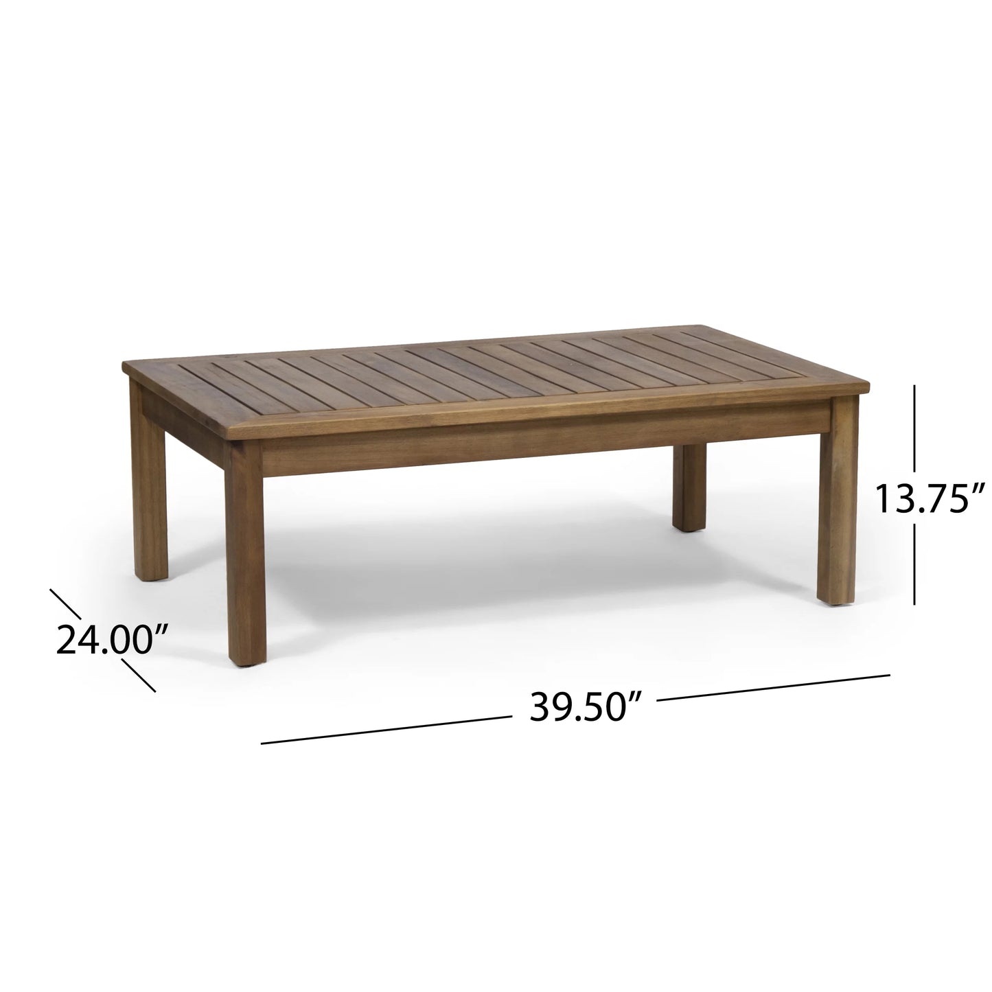 GDF Studio Charlotte Outdoor Acacia Wood and Rope 4 Seater Chat Set with Cushions, Teak and Gray
