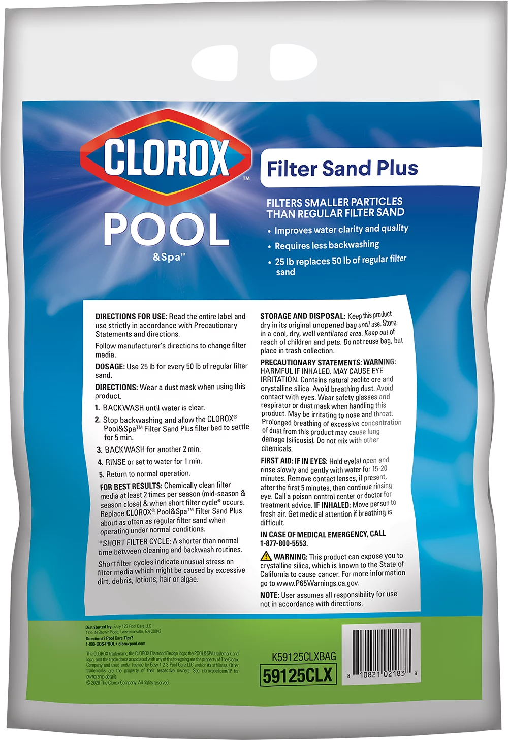Clorox Pool&Spa 25 lb Filter Granular Sand Plus ( Swimming Pool Use)