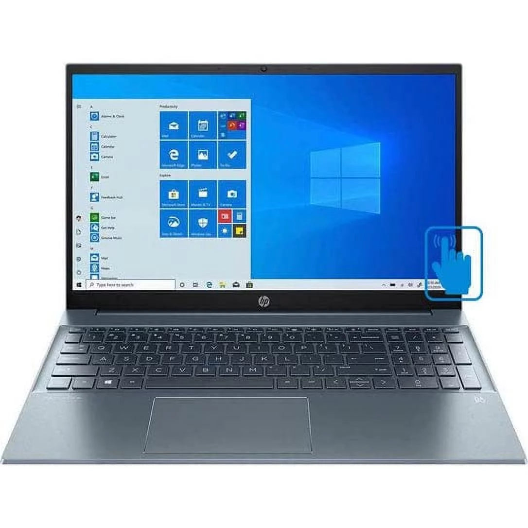 HP 2022 Pavilion 15.6" IPS FHD Touchscreen Laptop Intel 4-Core i7-1195G7 Iris Xe Graphics 24GB RAM DDR4 512GB NVMe SSD USB-C WiFi AX Bluetooth HDMI Webcam Backlit Keyboard Windows 11 Home w/ RE USB