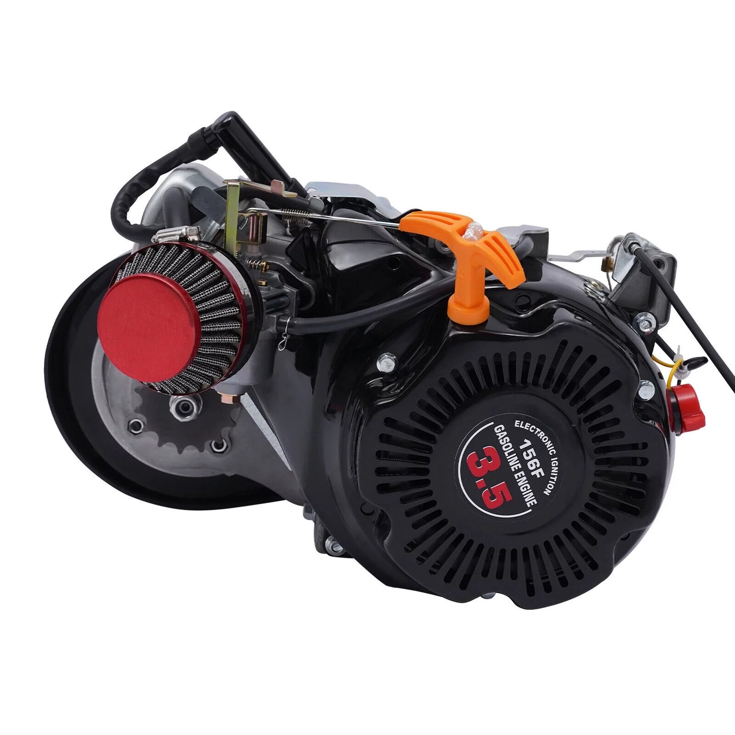 100cc 4 Stroke Bicycle Motor Kit Motorized Bicycle Engine Kit Single Cylinder Petrol Gas Motor Engine Kit, 44 Tooth Chain EZ-156F