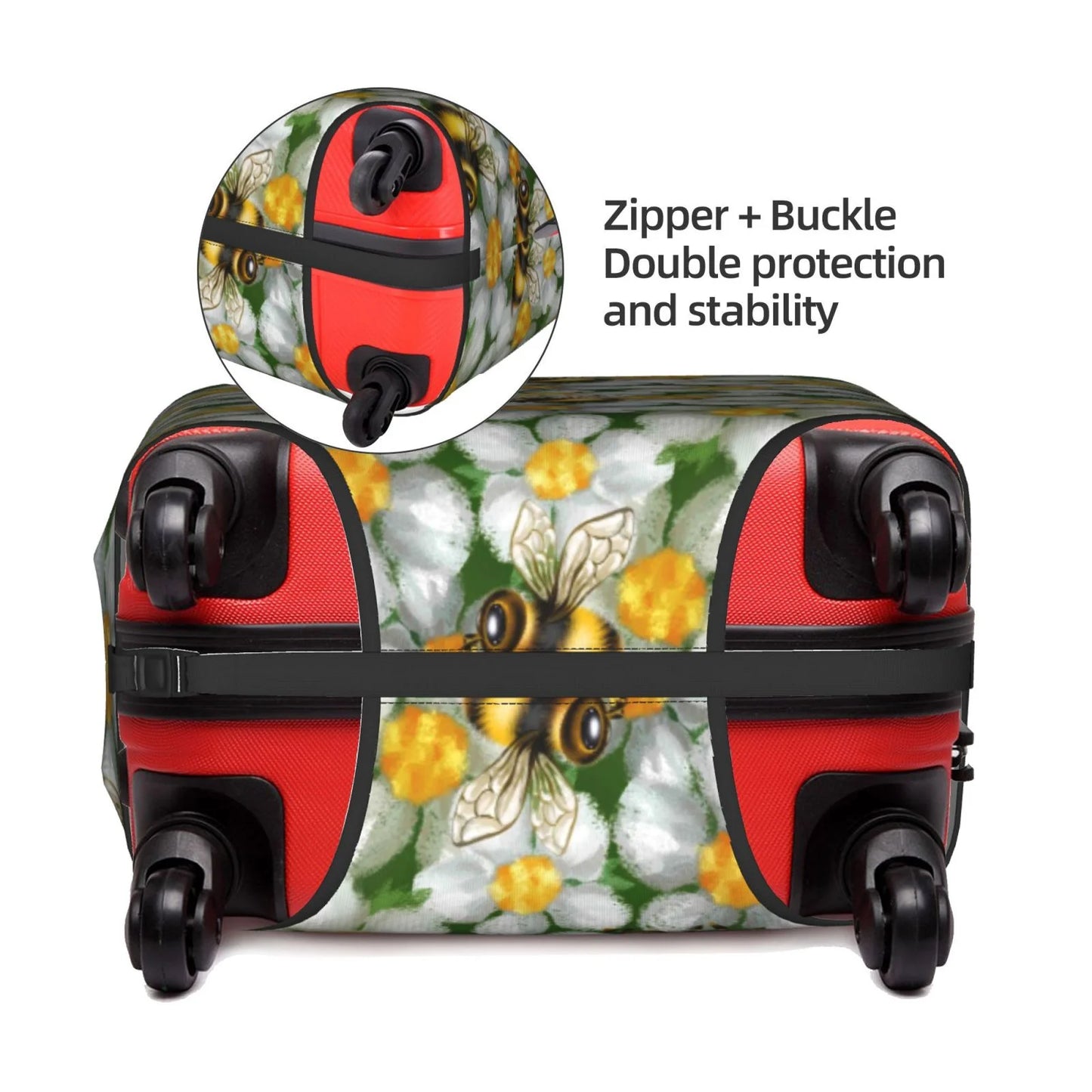 Kll Bees And Flower Luggage Coating Suitcase Wrap Suitcase Protector-