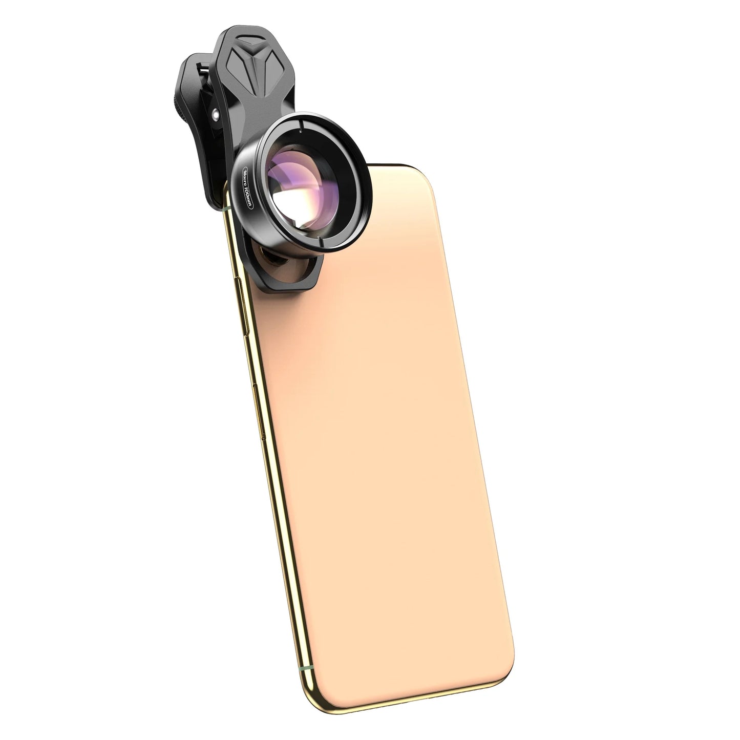 Aluminum Alloy 4K HD Detachable Clip Cellphone Macro Camera Lens 40MM-70MM Shooting Distance Multi-Layer Optical Coated External Lens Accessory