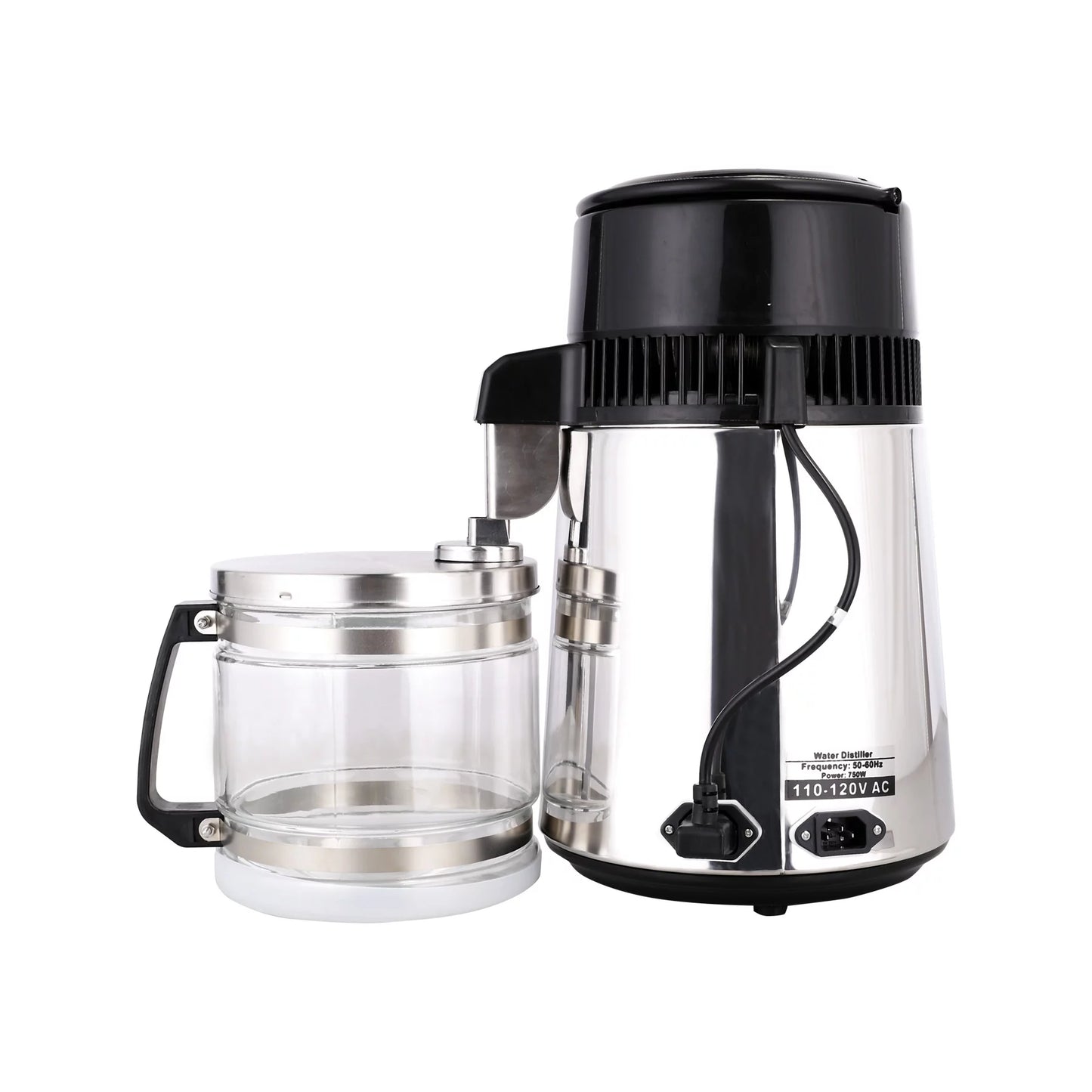 4L Home Water Distiller Purifier Machine Stainless Steel Glass Bottle