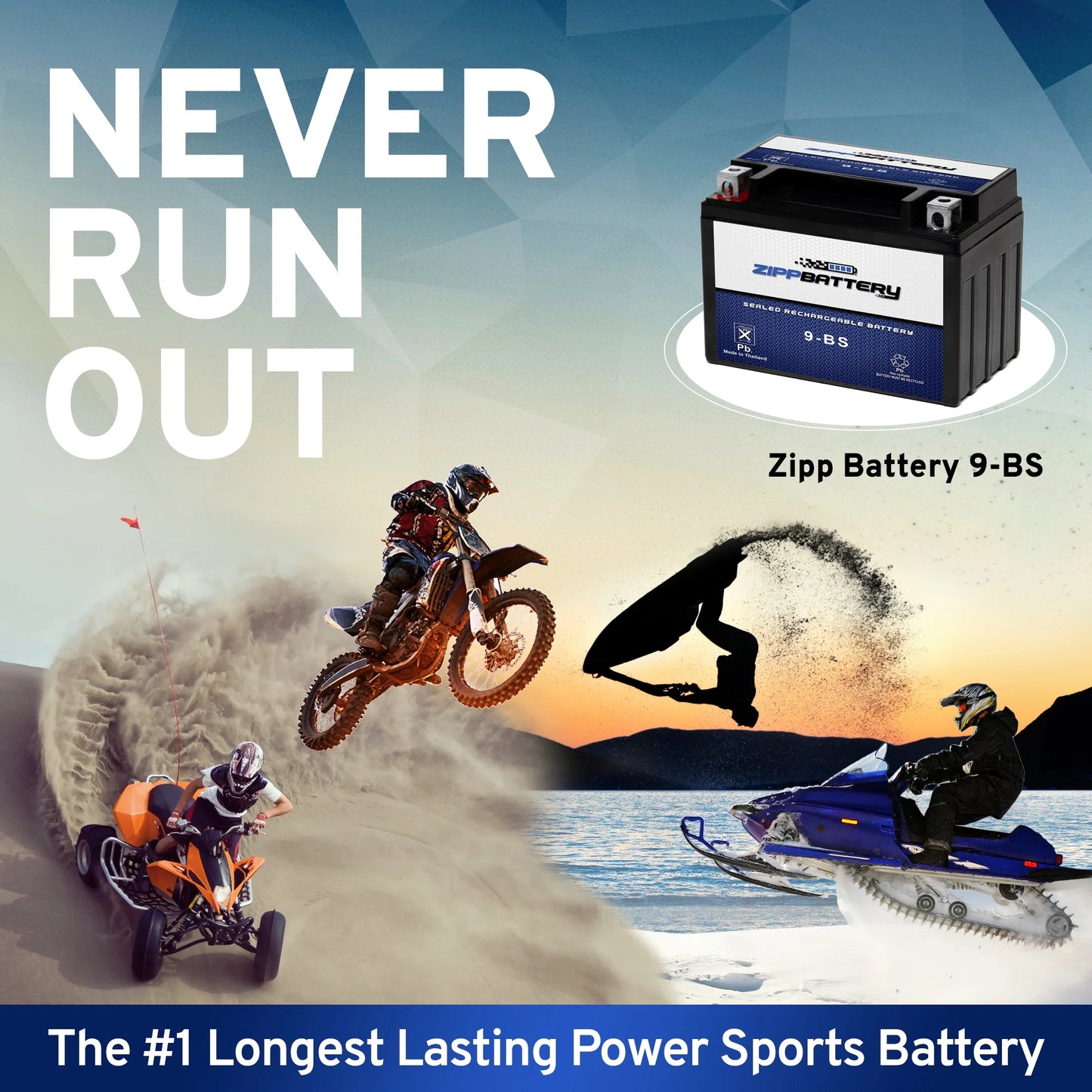 Zipp Battery YTX9-BS (9-BS 12 Volt,8 Ah, 120 CCA) Motorcycle Battery Suzuki 600cc Rf600r S 1996