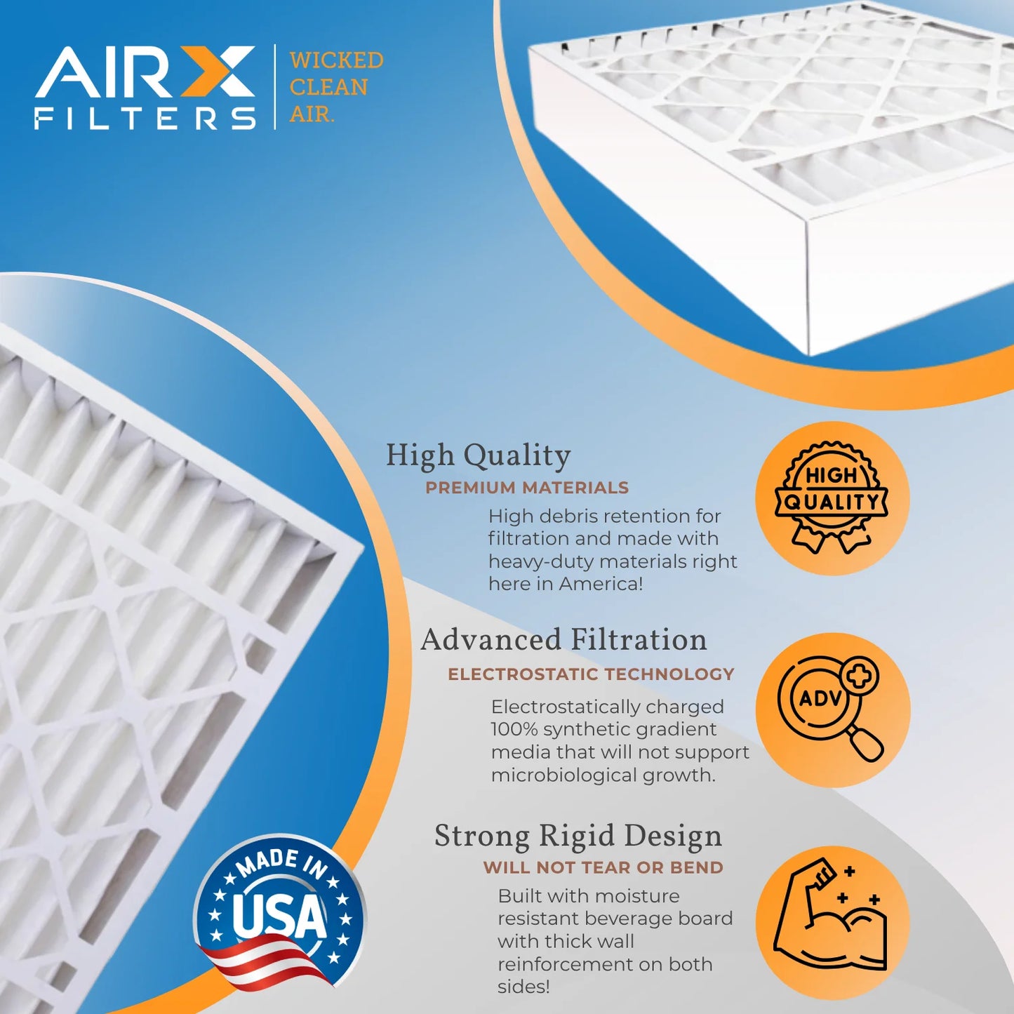 16x20x4 Air Filter MERV 11 Comparable to MPR 1000, MPR 1200 & FPR 7 with White Rodgers FR1000M-111 Premium USA Made 16x20x4 Furnace Filter 6 Pack MERV 11 by AIRX FILTERS WICKED CLEAN AIR.