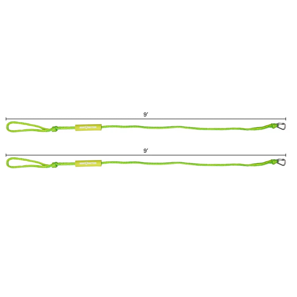 Extreme Max 3006.3132 Watercraft PWC Dock Line Value 2-Pack - 9 Ft., Green and Yellow