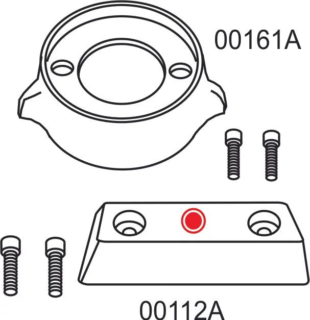 Complete Aluminum Anode Kit w/ Hardware Volvo 290 Single Propeller Sterndrive Outdrive US Military Grade Aluminum Kit Replaces 8m6008013, 95301, CM290KITA, 12897, 20705AL