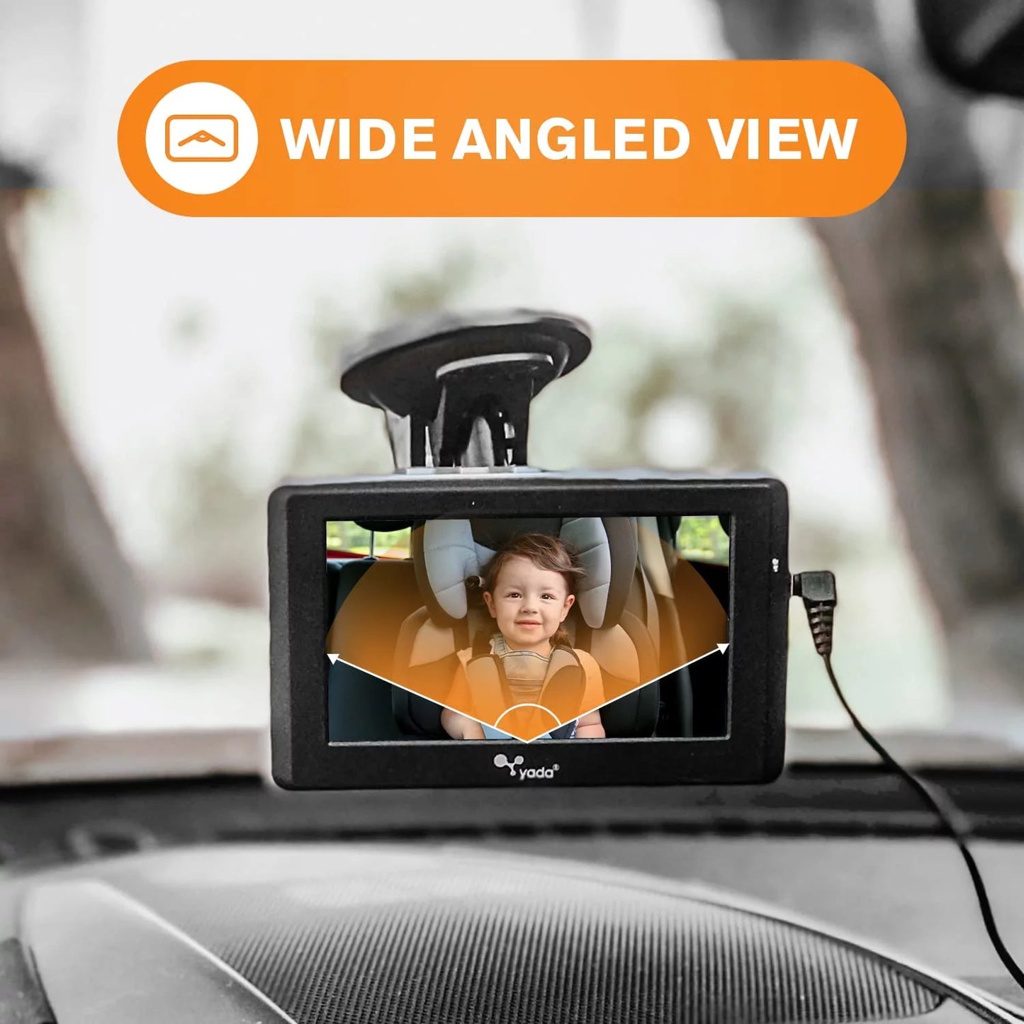 Yada , Car Portable Baby Monitor with Night Vision Cam, Wireless Transmission, Universally , 4.3 Digital Display, Mounts onto Headrest and/or Windshield