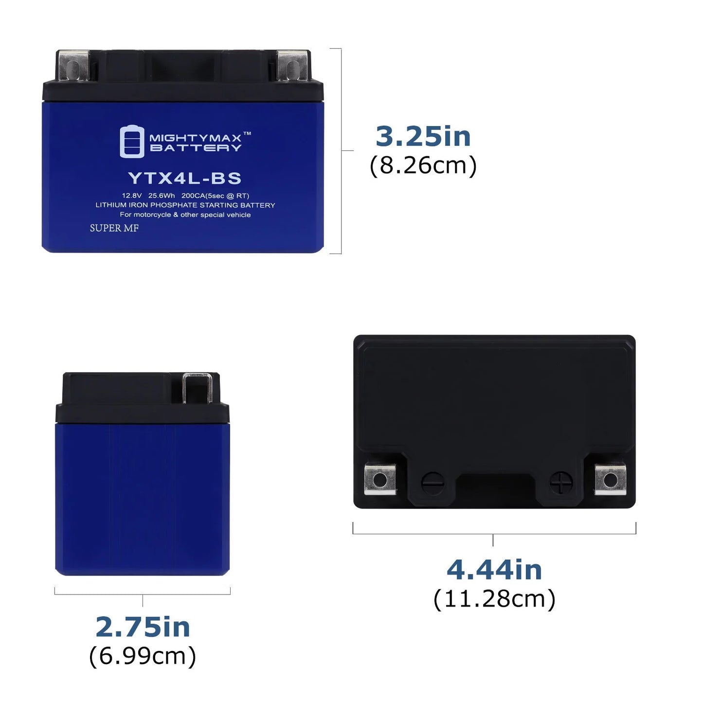 YTX4L-BS Lithium Replacement Battery with Bombardier Quest 500 2002 - 8 Pack