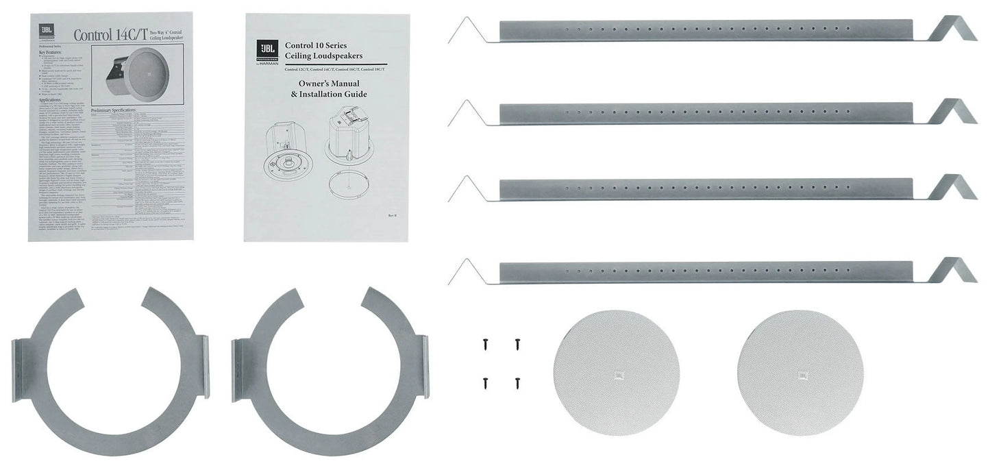 6) JBL CONTROL 14C/T 4" In-Ceiling Speakers+Receiver Amp For Restaurant/Bar/Cafe