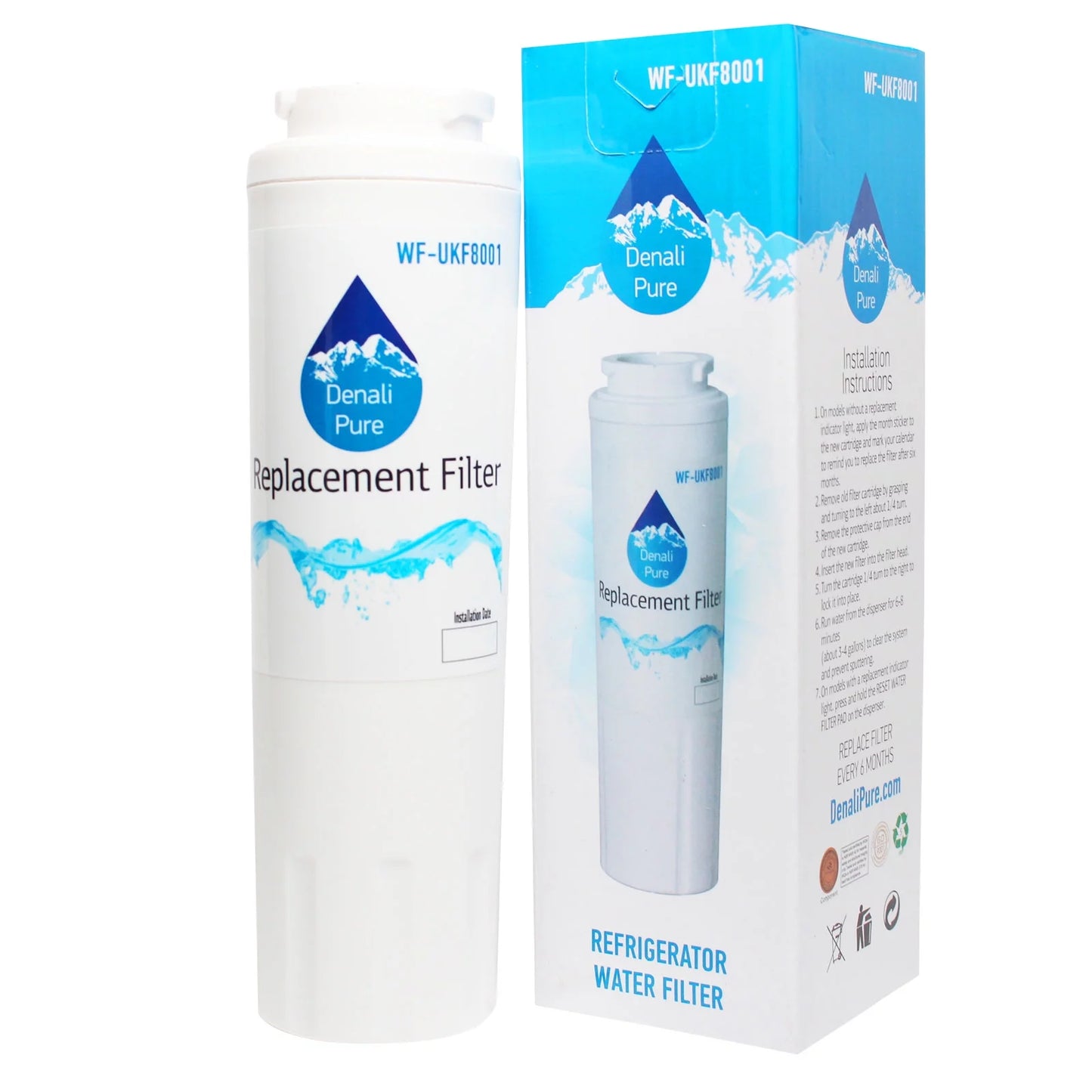3-Pack Replacement Amana ASD2627KES Refrigerator Water Filter - with Amana UKF8001AXX Fridge Water Filter Cartridge
