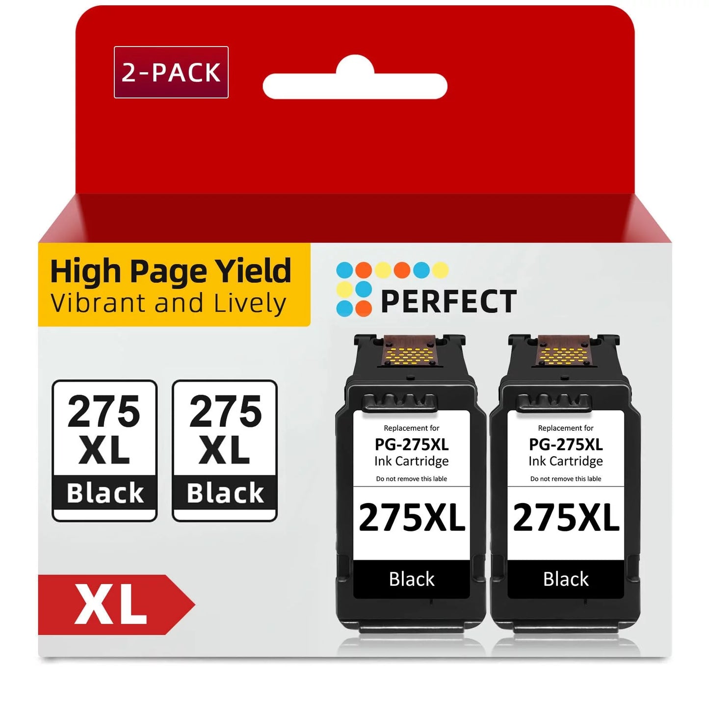 PG-275XL Black Ink Cartridge Canon PG-275 Ink Fit PIXMA TR4720 TS3520 TS3522 TS3500 TR4700 TR4722 Printers (2 Blacks, 2-Pack)