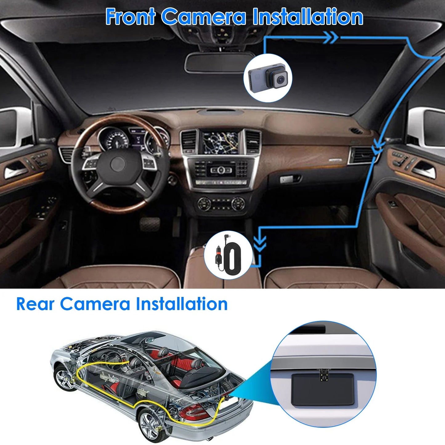 1080P Dual Lens Dash Cam, iMounTEK Universal Vehicle Driving Recorder, Car DVR with WiFi GPS G-Sensor APP Control Motion Detection Parking Monitor Night Vision
