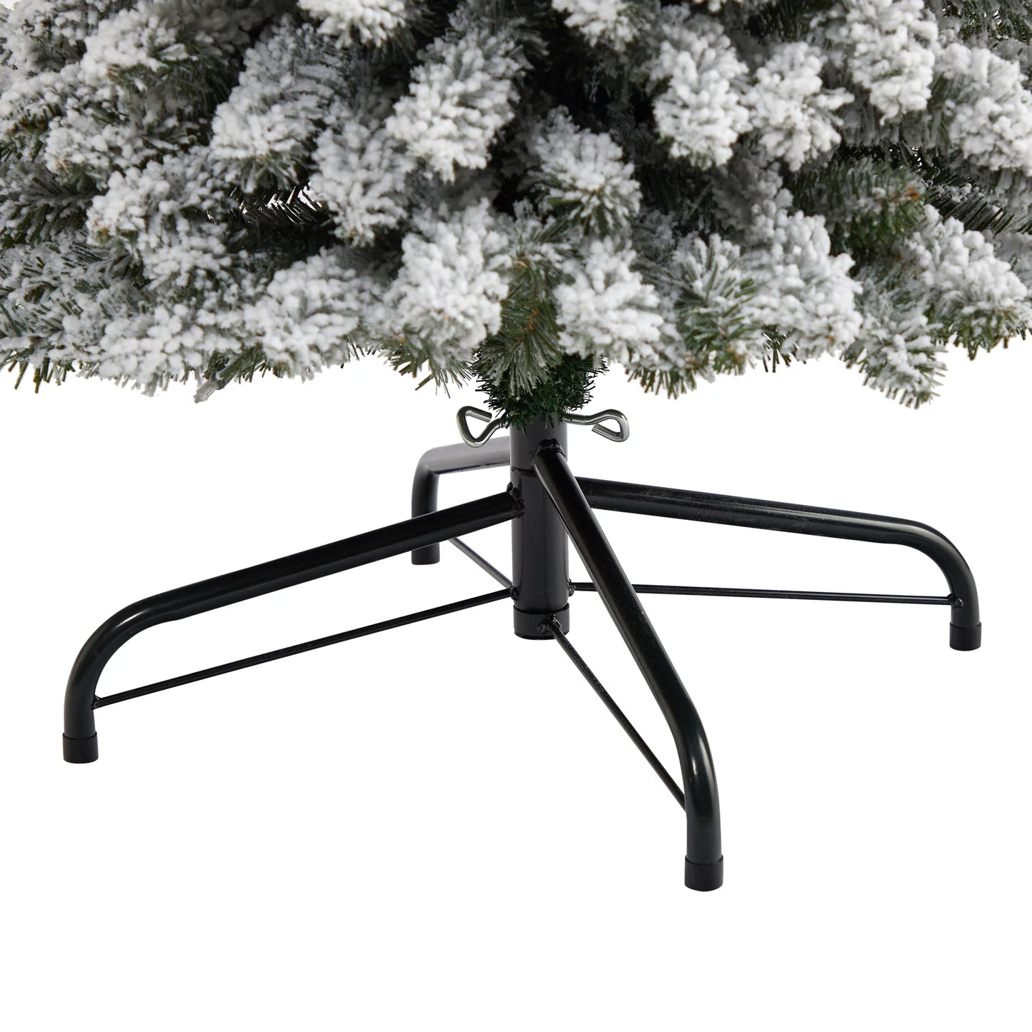 Nearly Natural 7' White Flocked Pencil Artificial Christmas Tree Prelit 400 Clear Lights
