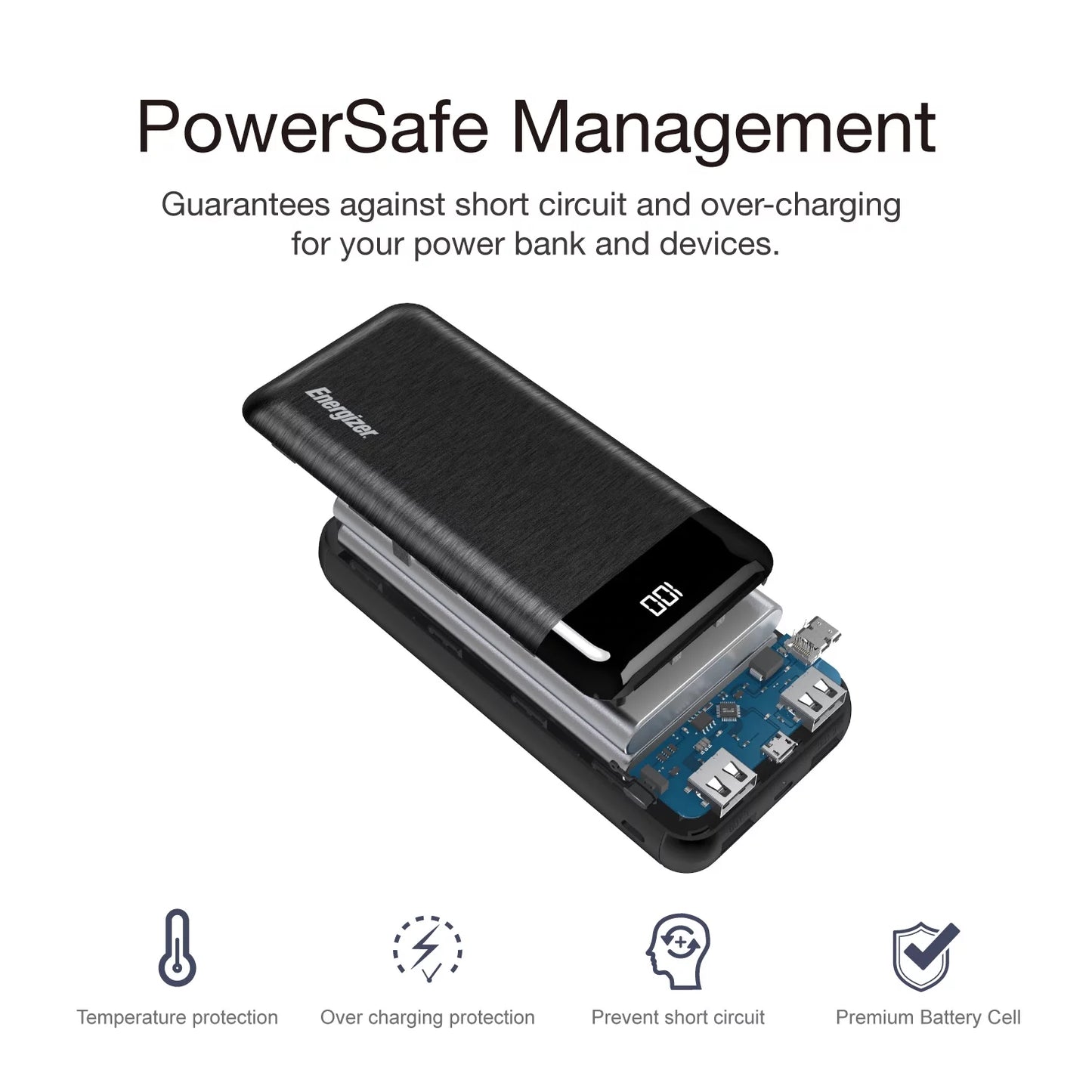 Energizer 20,000 mAh Max Power Bank, Black, UE20058
