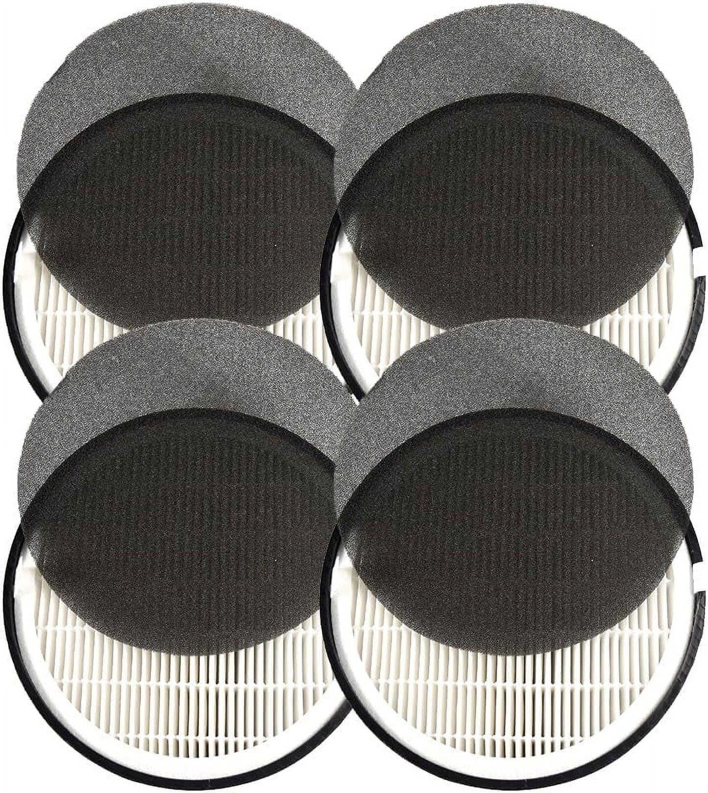 HQRP 4-Pack LV-H132-RF Replacement Filter with LEVOIT LV-H132 Air Purifier, 3-in-1 HEPA Activated Carbon Filter Set