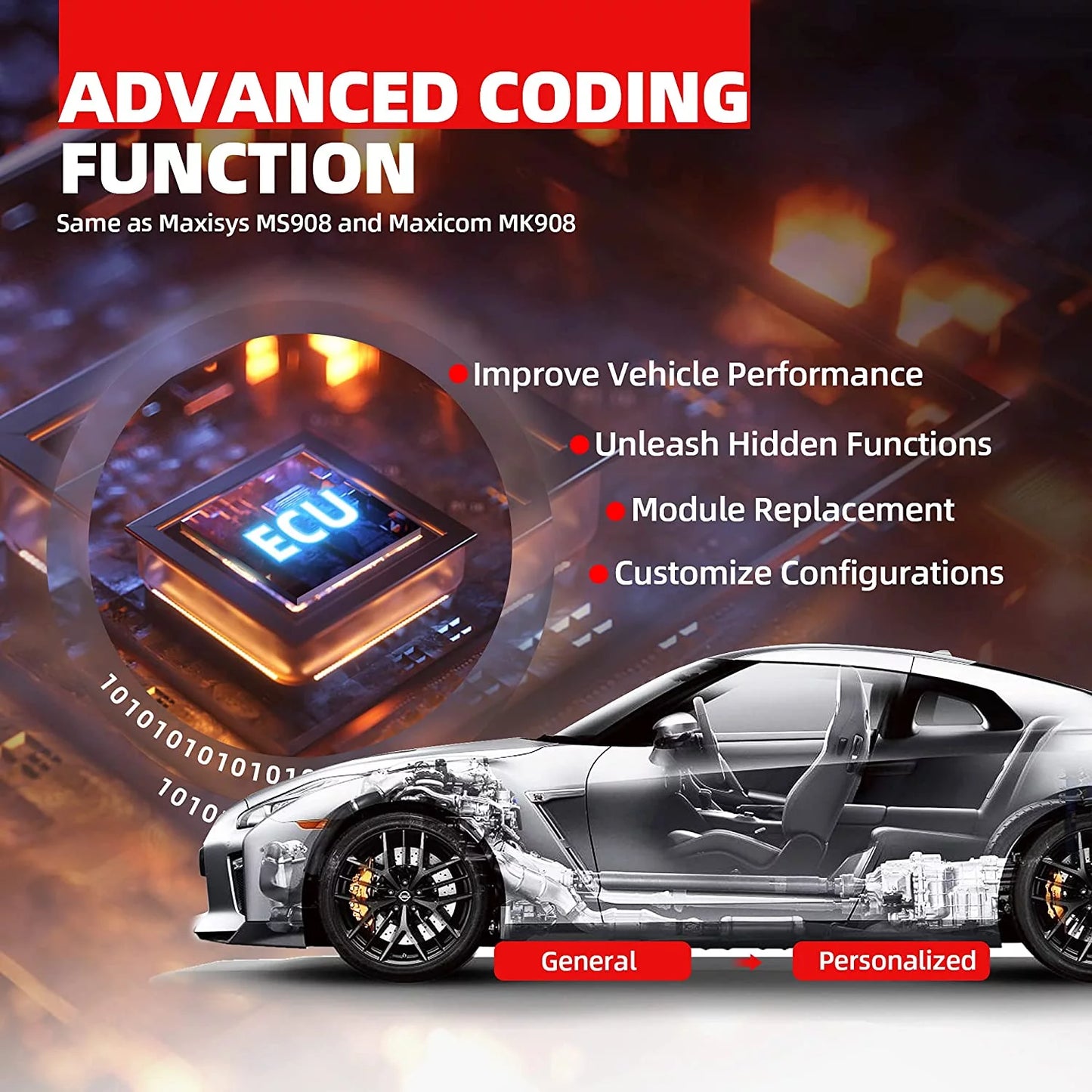 Autel MaxiSys MS906BT Car Diagnostic Scan Tool Bi-Directional Control, 36+ Services Same as MS906 Pro/ MK906 Pro/ MK908