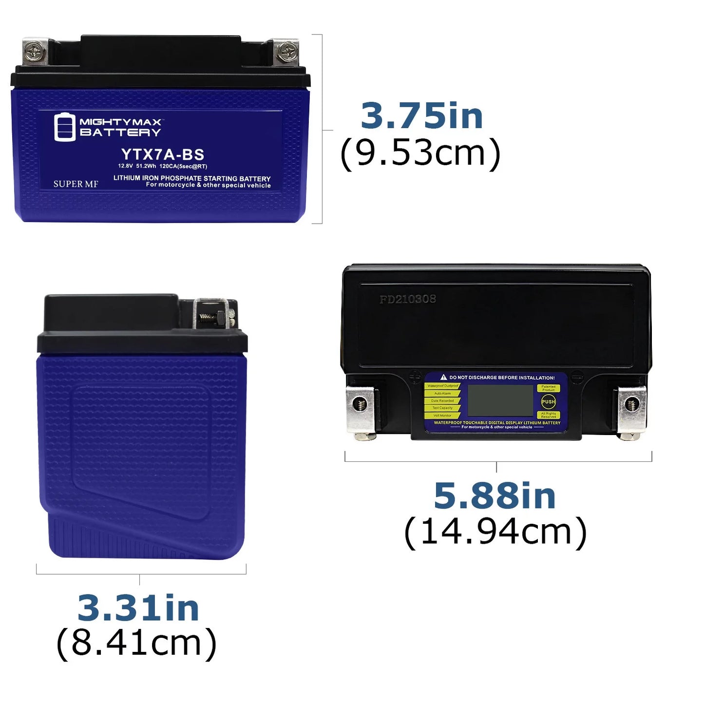YTX7A-BS Lithium Replacement Battery with Peugeot Scooter 50 Tweet Evo 2014 - 8 Pack