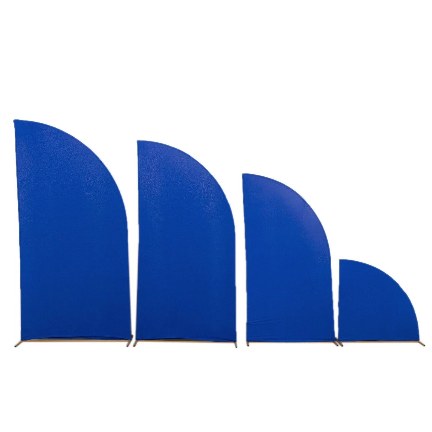 Efavormart Set of 4 | Matte Royal Blue Fitted Spandex Half Moon Wedding Arch Shield Custom Fit Chiara Backdrop Stand Protection - 2.5ft,5ft,6ft,7ft