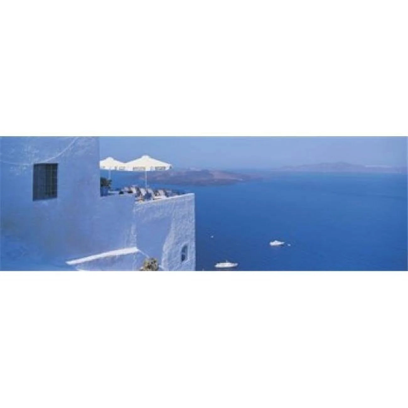 Building On Water Ship Fira Santorini Island Greece Poster Print by - 36 x 12
