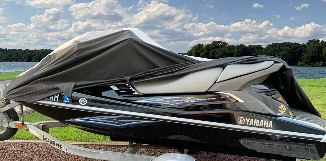 SUPER HEAVY-DUTY PWC JetSki Shield Polaris SLX SLH Pro 1200 785 1995-2001 Jet Ski Trailerable Protection Black/Grey 1-2 Seater