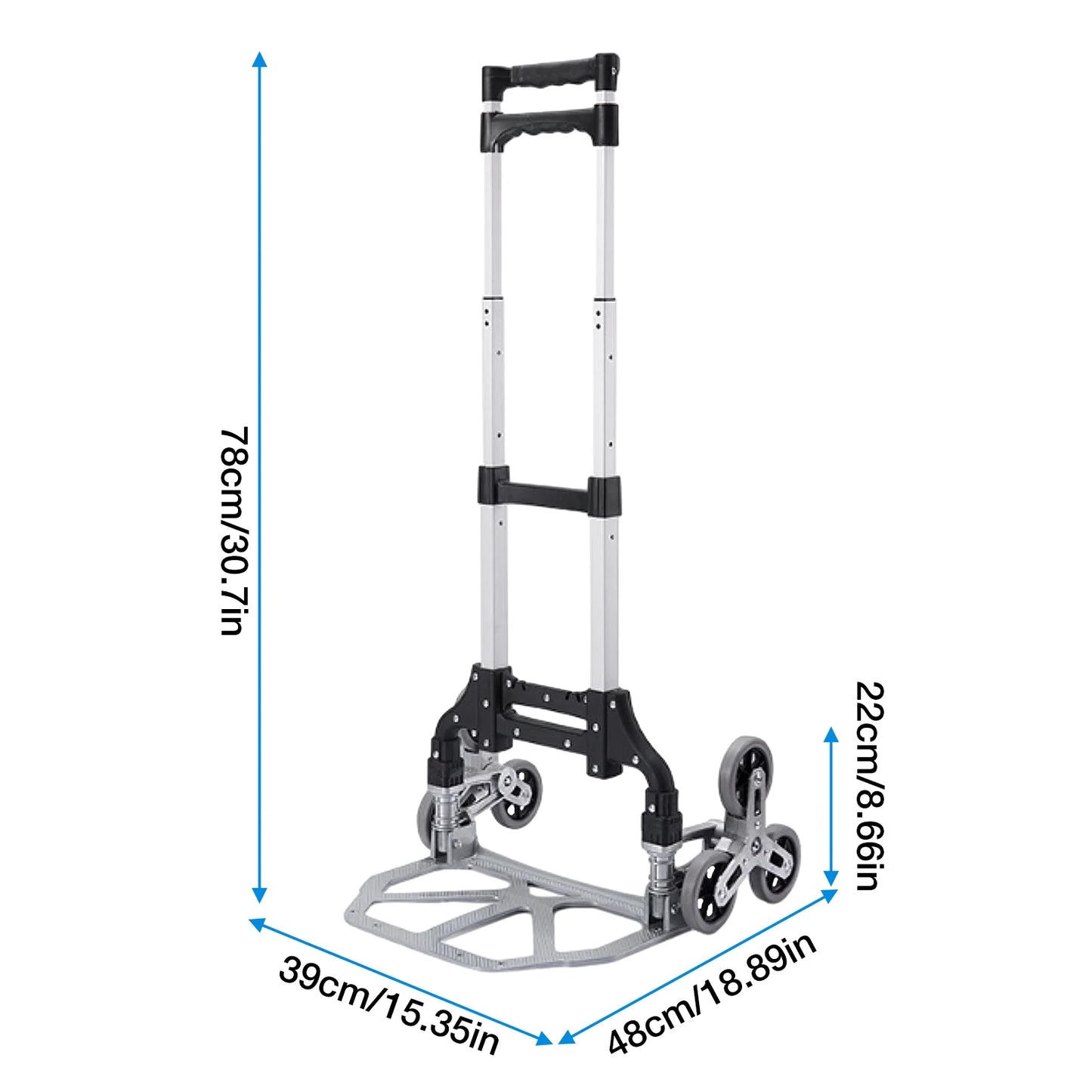 WZTO Moving Dolly For Stairs | Heavy Duty Collapsible Trolley With Wheels | Portable Folding Truck For Luggage, Moving, Travel, Shopping, Workplace, Warehouse Distribution