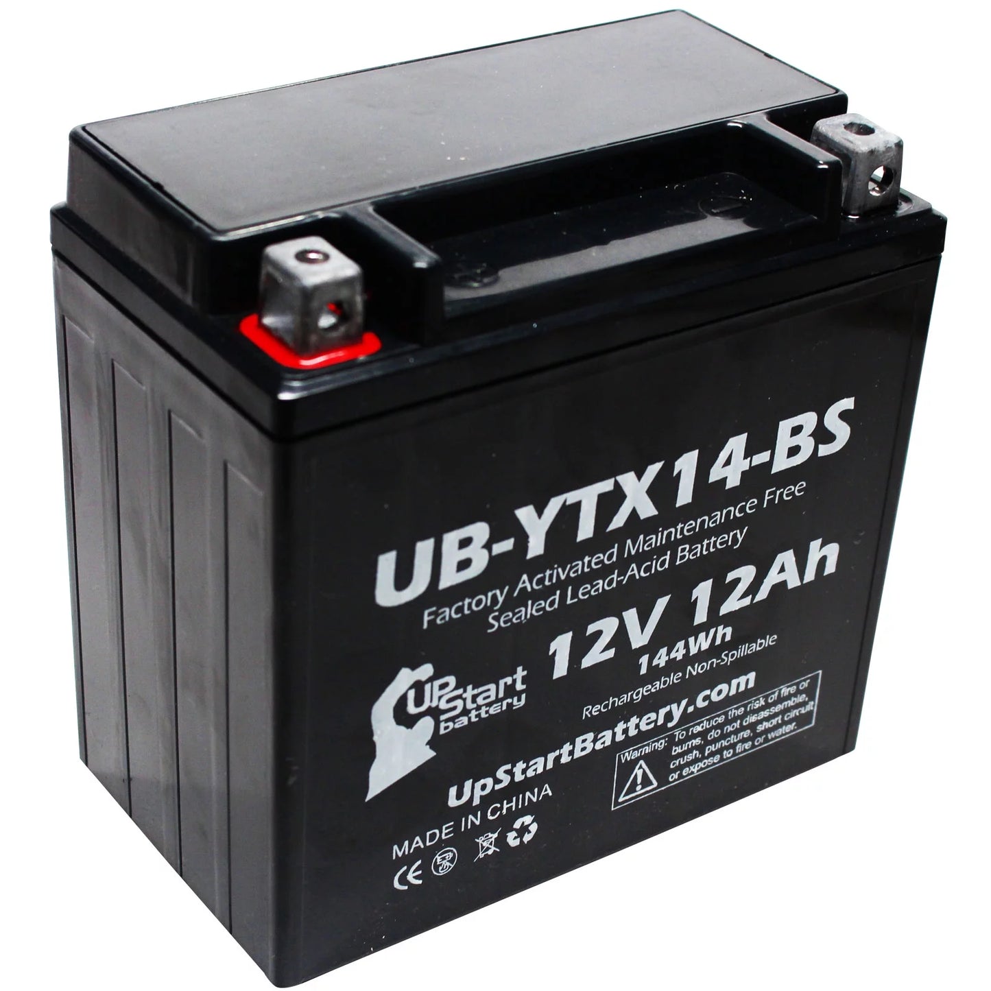 5-Pack UpStart Battery Replacement 2011 BMW F800ST, GS 800 CC Factory Activated, Maintenance Free, Motorcycle Battery - 12V, 12AH, UB-YTX14-BS