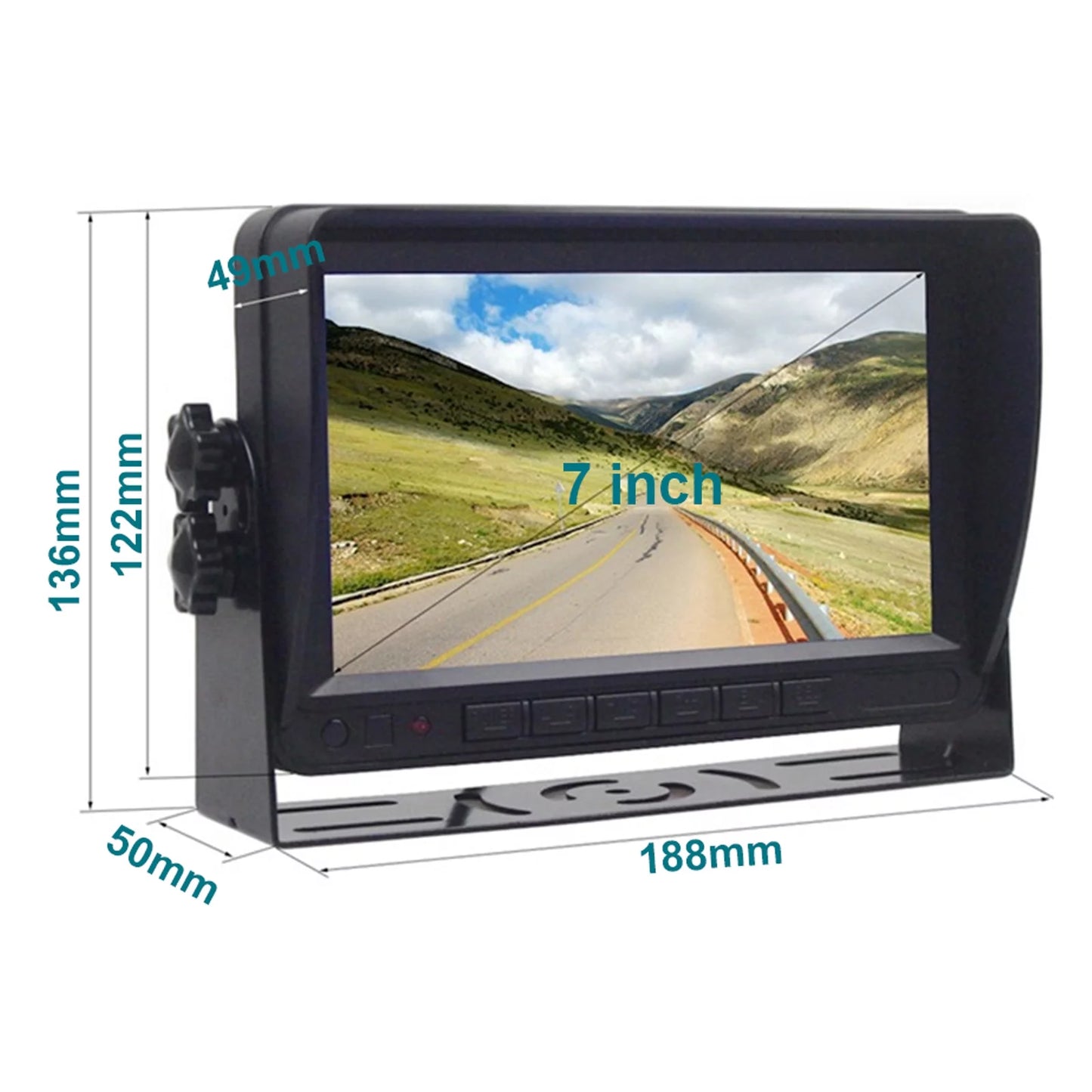 7" Display AHD 1080P Wireless 3CH Rear View Backup Camera Kit Truck Trailer