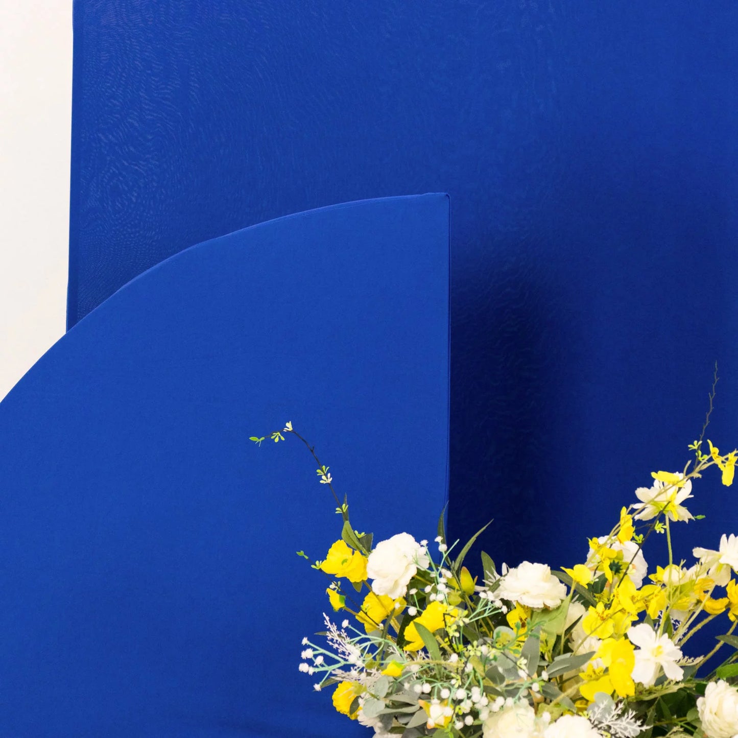 Efavormart Set of 4 | Matte Royal Blue Fitted Spandex Half Moon Wedding Arch Shield Custom Fit Chiara Backdrop Stand Protection - 2.5ft,5ft,6ft,7ft