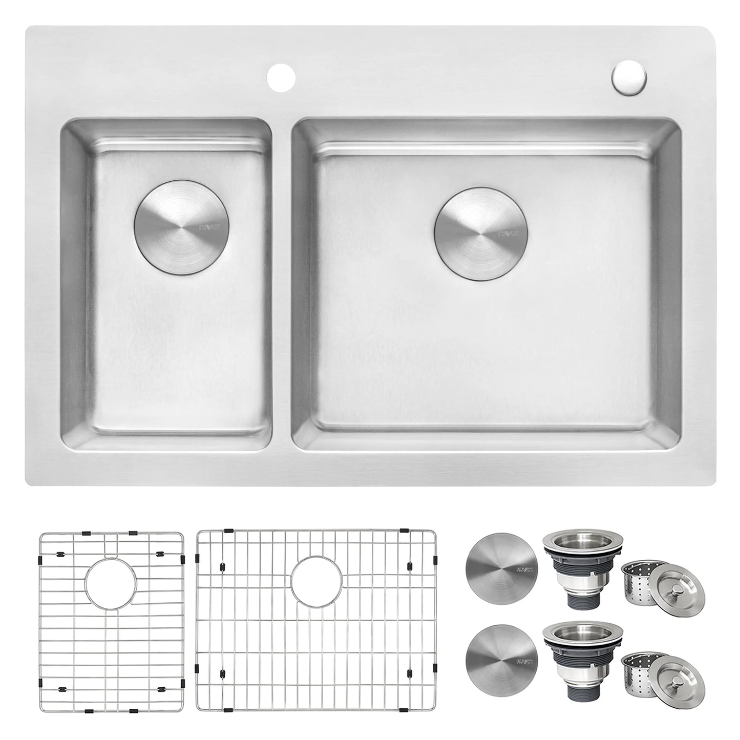 Ruvati RVM5176 33 x 22 inch Drop-in Topmount 16 Gauge Kitchen Sink