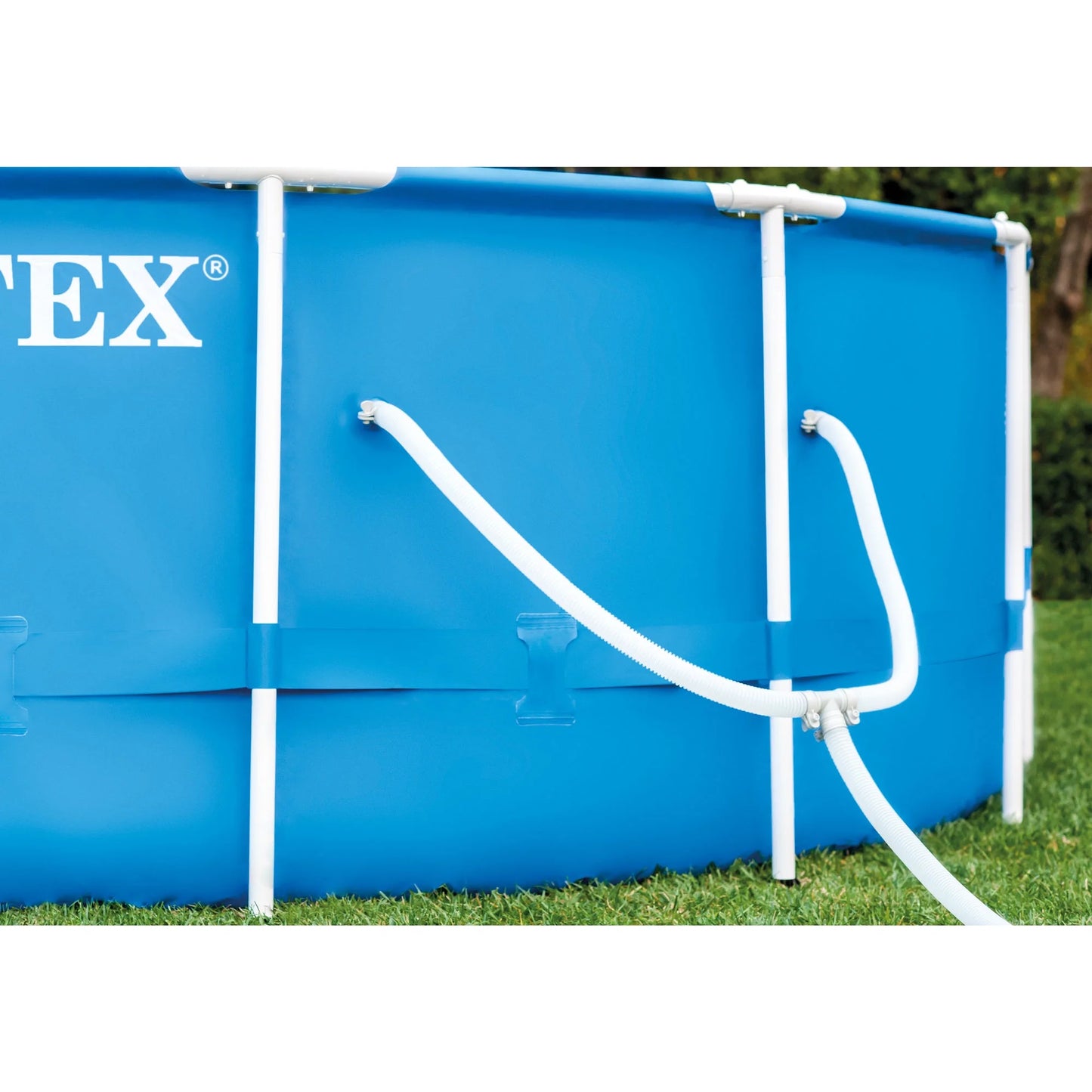 Intex 12' x 30" Metal Frame Swimming Pool w/ Filter Pump & Pool Maintenance Kit